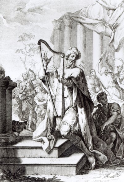 King David Playing the Lyre, Engraved by A Faldanus by Giuseppe Camerata